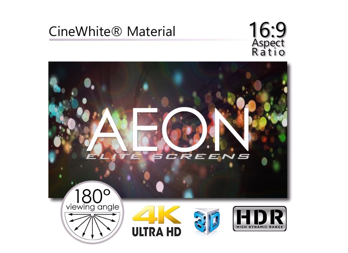 ELITE SCREENS Rahmenleinwand Aeon Edge Free | Projektor Leinwand 203 x 115 cm, 92" | kein sichtbarer Rahmen | Leinwandtuch CineWhite | 16:9 Leinwand 4K