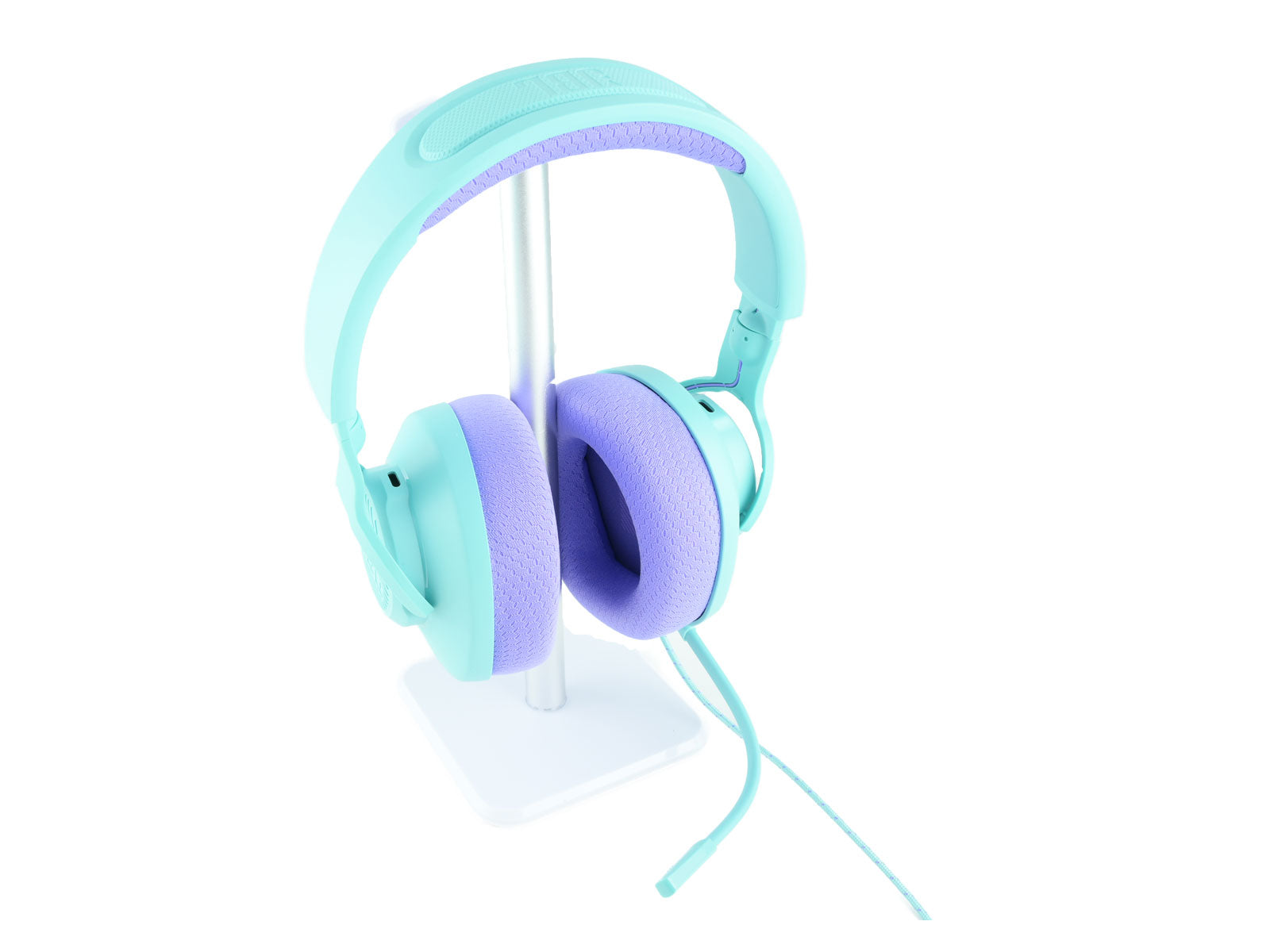JBL Quantum 100M2 Gaming Headset mint/lila, abnehmbares Mikrofon, atmungsaktive Memory Foam-Ohrpolster