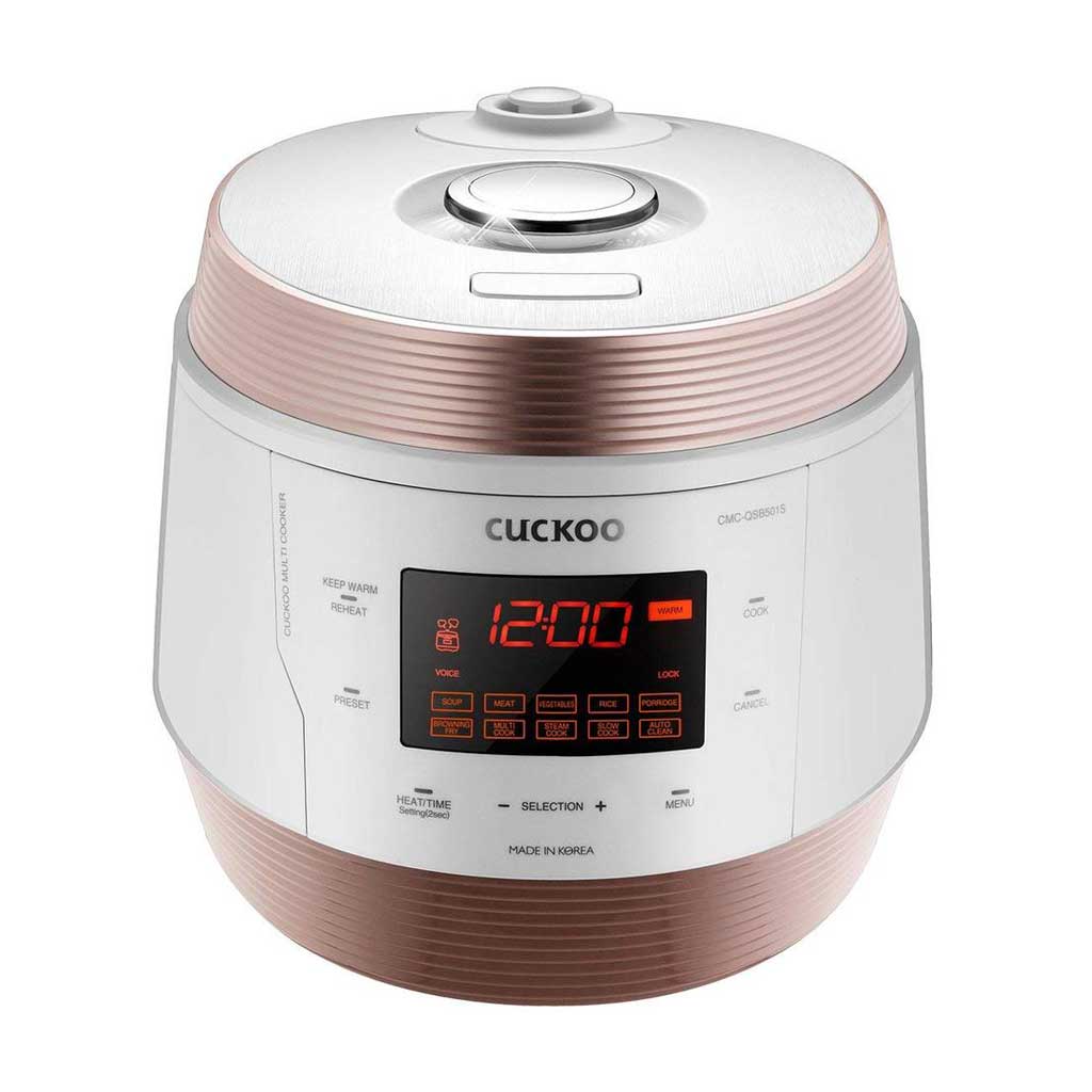 CUCKOO CMC-QSB501S ICOOK Q5 Premium Dampfdruck Multikocher 4750ml | 8in1 Multifunktionsgerät | Sprachnavigation | 3D Heiztechnologie | Warmhaltefunktion | Edelstahl-Innentopf mit Antihaft-Beschichtung