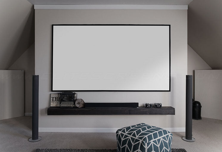 ELITE SCREENS Rahmenleinwand Aeon Edge Free | Projektor Leinwand 203 x 115 cm, 92" | kein sichtbarer Rahmen | Leinwandtuch CineWhite | 16:9 Leinwand 4K