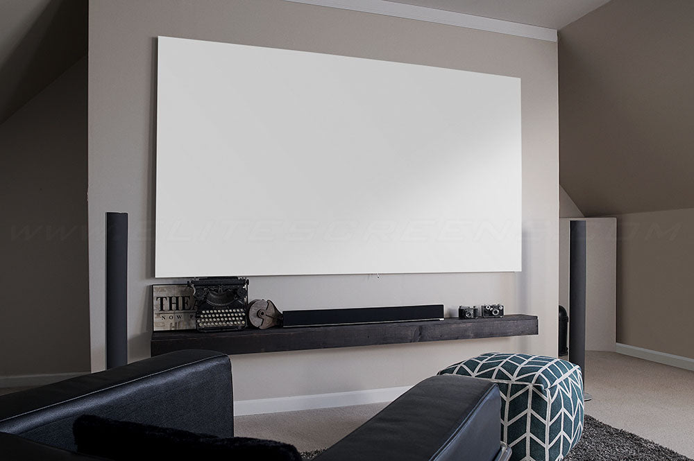 ELITE SCREENS Rahmenleinwand Aeon Edge Free | Projektor Leinwand 203 x 115 cm, 92" | kein sichtbarer Rahmen | Leinwandtuch CineWhite | 16:9 Leinwand 4K